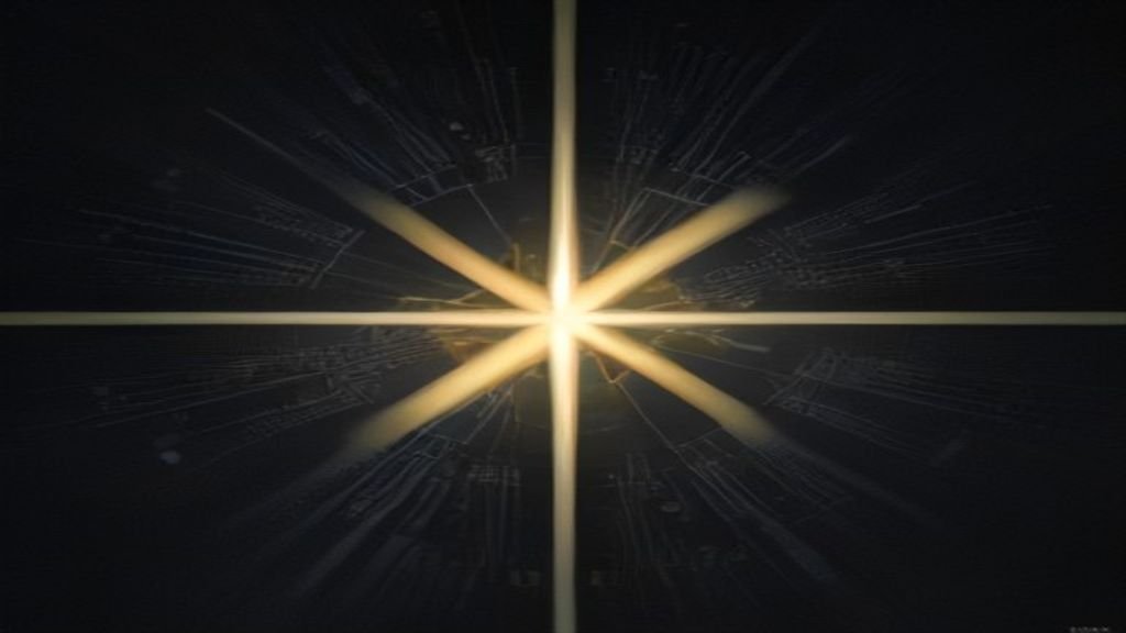 $title$ $focuskw$ Conexões de rede seguras formando uma cruz luminosa, ilustrando a tecnologia e fé sob perseguição.