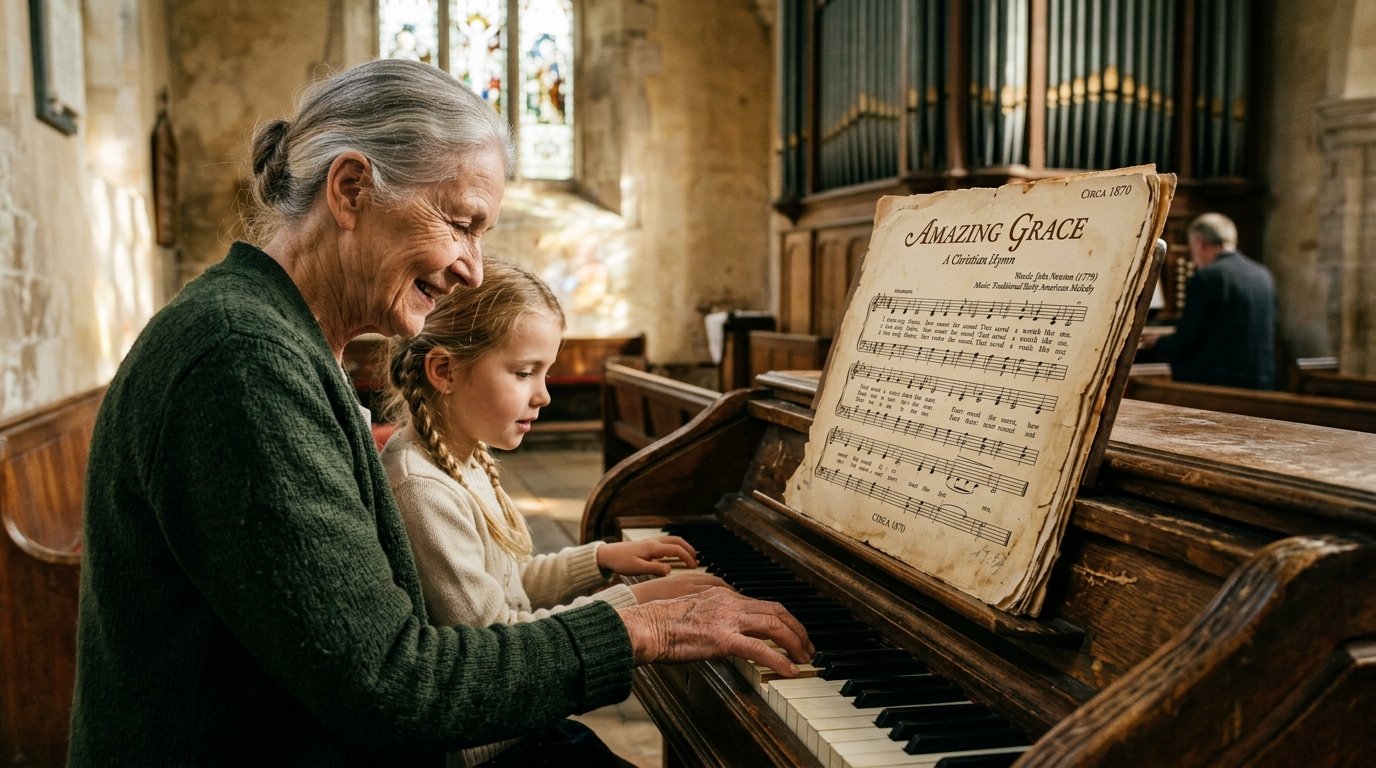Partitura antiga do hino Amazing Grace