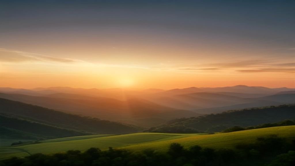 $title$ $focuskw$ Colinas de plantações brasileiras sob pôr do sol dourado.