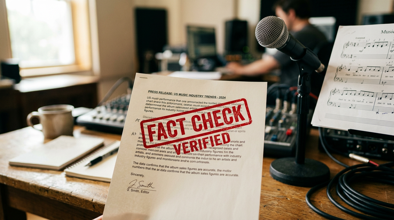 Close-up of a 'Fact Check' stamp on a document, emphasizing accuracy and integrity in American Gospel music journalism.