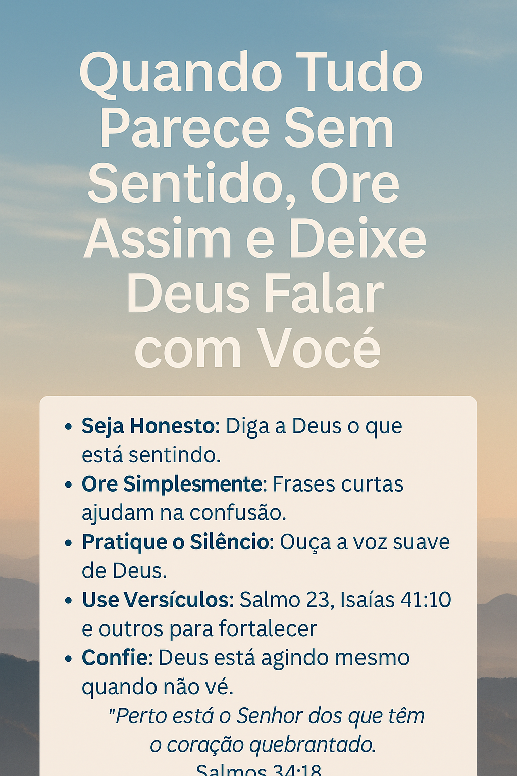 dexe Deus trazer sentido na sua vida
