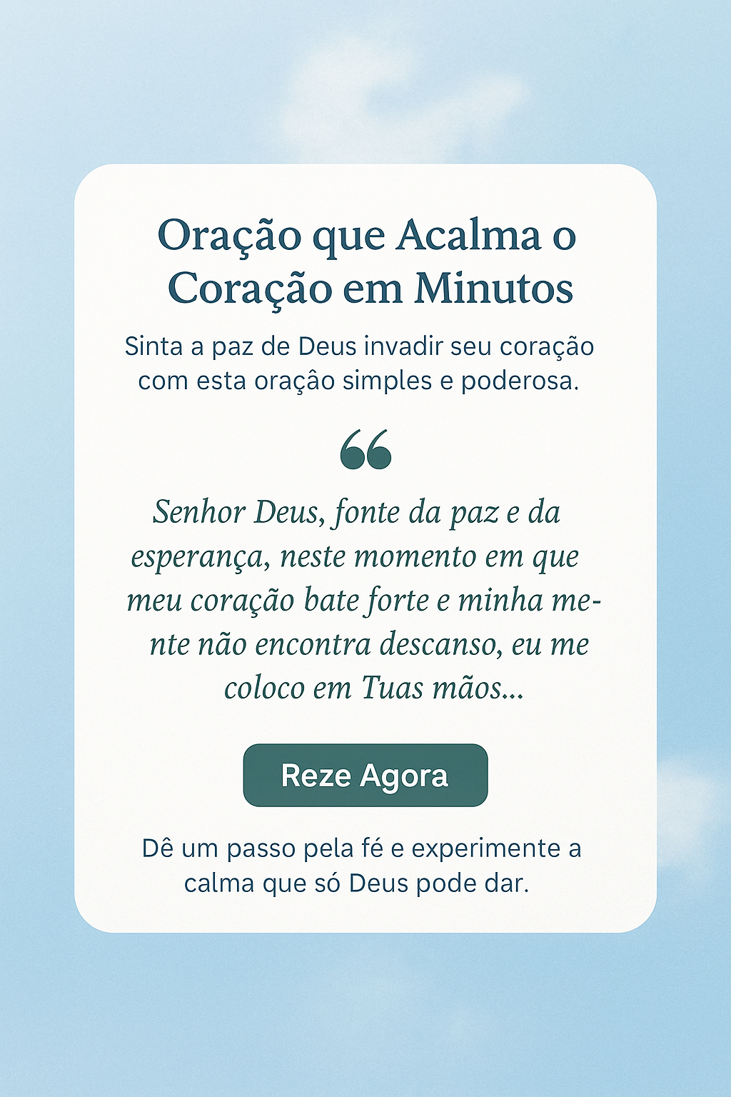 oração para acalmar em momentos de ansiedade