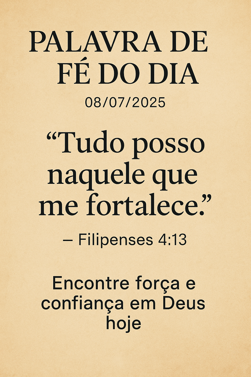 palavra de fé do dia