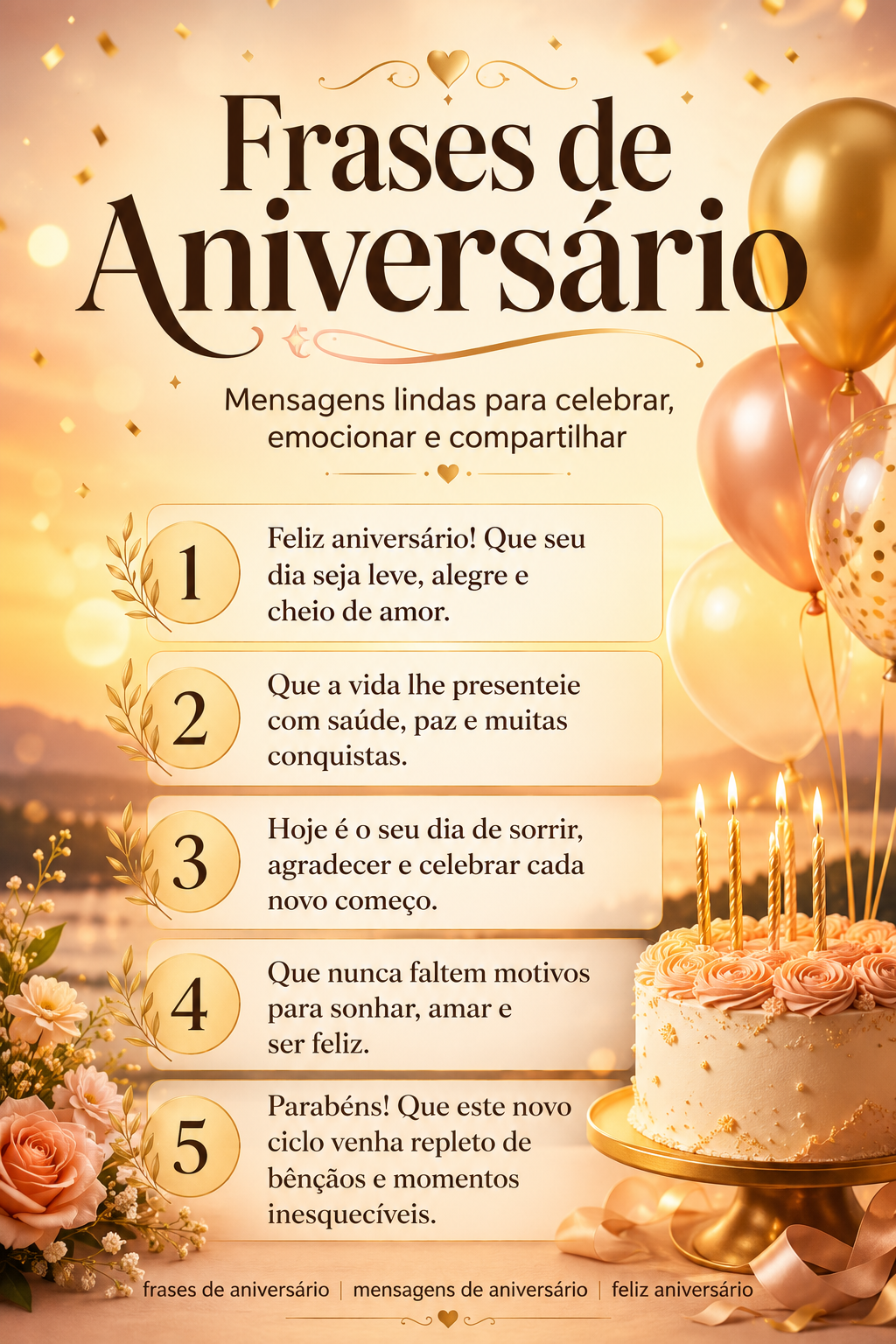 feliz aniversário e mensagens de aniversário
