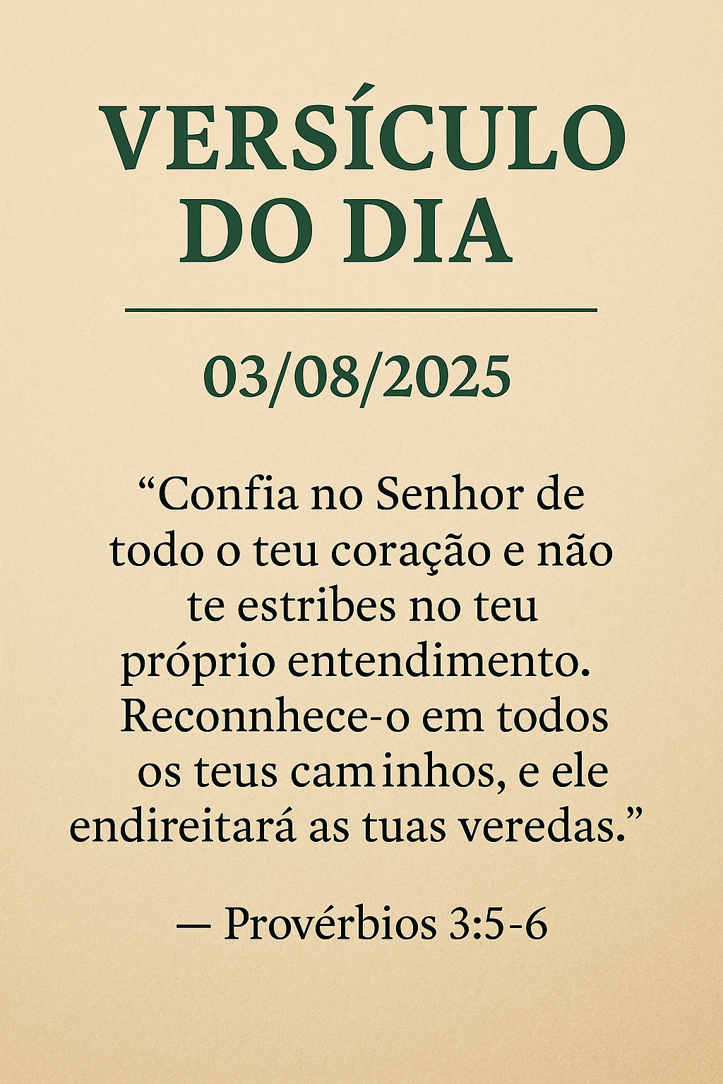 versiculo do dia 3 agosto de 2025