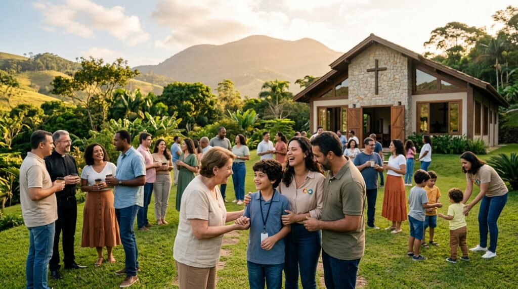 Criança autista em ambiente de igreja, recebendo acolhimento e promovendo a inclusão na comunidade de fé. Essencial para famílias autistas.