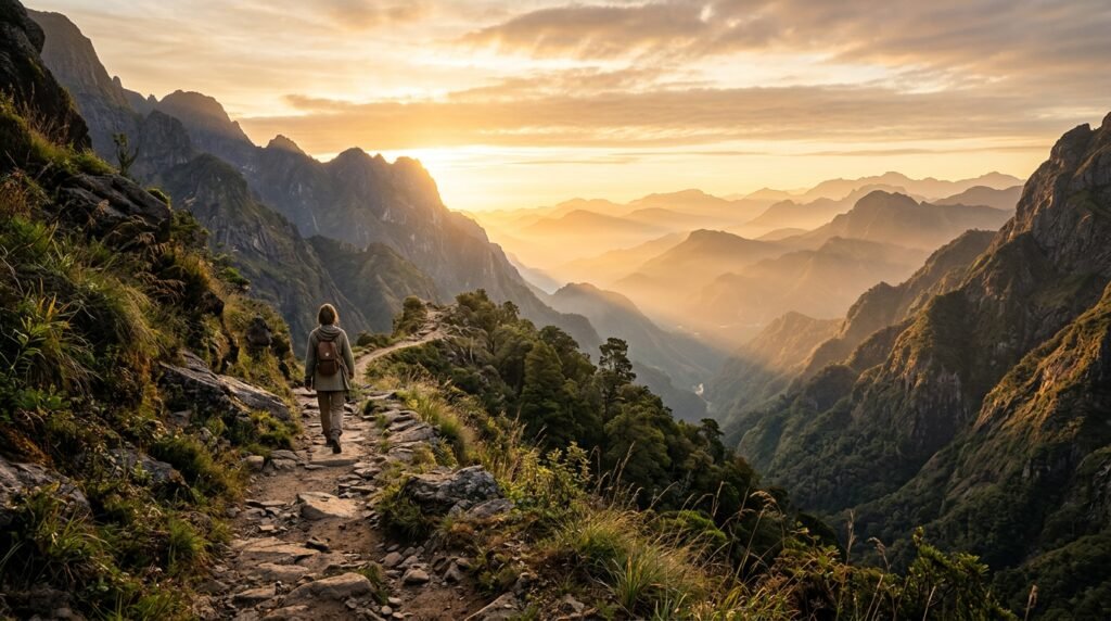 Imagem que simboliza Jesus Cristo como o Caminho, a Verdade e a Vida, conforme João 14:6. Esta representação inspira a fé cristã e o avivamento espiritual, guiando para a salvação.